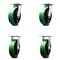 Service Caster 8 Inch Green Poly on Cast Iron Caster Set with Roller Bearings 2 Swivel 2 Rigid SCC-35S820-PUR-GB-2-R-2 - alternate 1